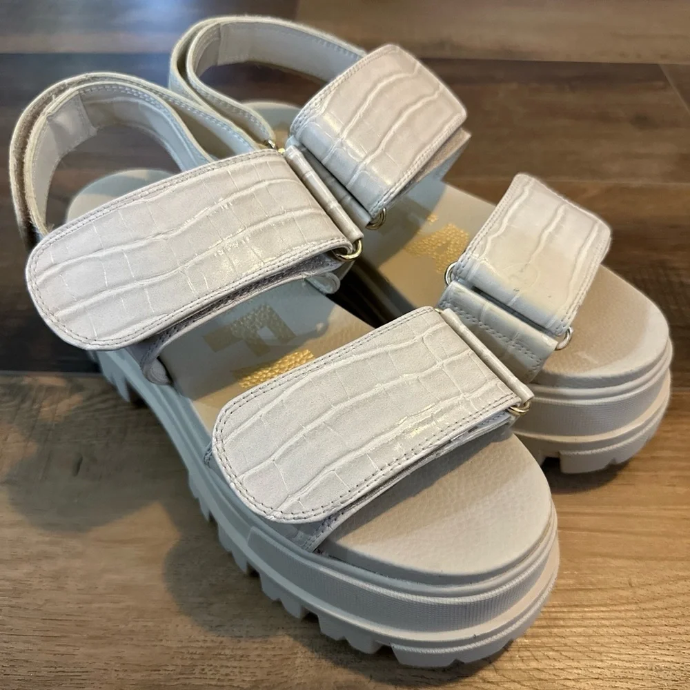 Buffalo throwback chunky Sandals Size 8.5 Aspha Sandal vegan, cream/light‎ Gray
